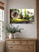 Картина на холсте MAKO Forest House River с часами 30×53 см бесшумный плавный ход кварцевый механизм 3053-016 - изображение 3