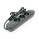 Сетевой фильтр F03U, 3 розетки EU + 3 USB, 1.5 м, сечение 3х0,75мм, 2500W, Black Voltronic F03U-Black - изображение 1