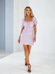 Жіноча міні сукня в квіти з вирізом каре Uaclothes 46 Фіолетовий (like38038-184701350) - зображення 1