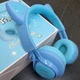 Бездротові Bluetooth навушники HOCO W39 Cat Ear Wireless Headphones з RGB підсвічуванням BT5.3 | Синій - зображення 6