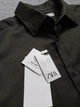 Рубашка Zara прямого кроя, р. L, хлопок и полиэстер, хаки - изображение 3