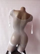 Еротичний бодістокінг-сітка з відкритою спиною та інтимним вирізом Sexy One Size білий (5-97) - зображення 5