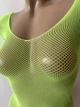 Еротичний бодістокінг-сітка з відкритою спиною та інтимним вирізом Sexy One Size зелений (5-97) - изображение 5