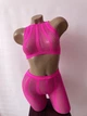 Сексуальний комплект топ та легінси «Смугаста спокуса» Sexy OneSize яскраво-рожевий (5-41) - изображение 4