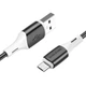 Кабель BOROFONE BX79 USB to Micro-USB 2.4A, 1 м, силіконовий, швидка зарядка та синхронізація, чорний - зображення 2