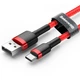 Кабель Baseus USB – USB Type-C, быстрая зарядка и передача данных, нейлоновая оплётка, красный 1 м - изображение 3