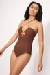 Купальник суцільний з ущільненою чашкою Ysabel Mora 46B/L Коричневий (Brown) (116106) - зображення 3