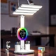 Настольная лампа KRX-104 RGB аккумуляторная с вентилятором 4 плафона и часами - изображение 7
