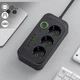 Подовжувач із мережевим фільтром 3 розетки 5 USB Type-C кабель 2 м чорний білий - зображення 1