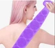 Силіконова щітка, що очищає мочалка - Silicone bath towel масажна для душу і ванни 20500000017 фіолетова. - зображення 2