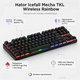 Клавіатура ігрова Hator Icefall Mecha TKL Wireless Rainbow механічна 87 клавіш Red Switch Black (HTK287UA) - зображення 2