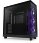 Корпус NZXT H6 Flow RGB (CC-H61FB-R1) / Mid-Tower / ATX, Micro-ATX, Mini-ITX / 3x120mm ARGB / 1xUSB Type-C / Без БЖ / Чорний - зображення 3