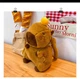Плюшевая капибара сумка рюкзак мягкая игрушка capybara тренд с мандаринкой на голове 40 см - изображение 6