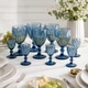 Набір гранених фужерів із чарками High Quality Glass 12 предметів Blue - зображення 4