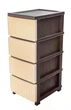 Комод пластиковий RIO dark beige Бежевий на 4 яруси - изображение 3