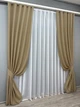Комплект готовых штор VR-Textil Лен Мешковина № 673ш Капучино 135х270 см 2 шт (39-983) - изображение 3