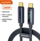Кабель Type-c - Type-c 240W 1М Toocki Display PD3.1 QC4.0 FCP AFC Gray TQ-X57C4 - изображение 1