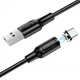 Кабель BOROFONE BX41 USB to Type-C 2.4A 1m PVC connectors magnetic Black (6931474738462) - зображення 3