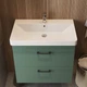 Тумба с умывальником DEVIT Urbanis 60x65x46см подвесная зеленая 454060E - изображение 6