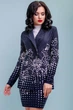 Жіночий костюм з принтованого джерсі з жакетом і спідницею Seventeen XL Темно-синій (2000000117614) - изображение 2
