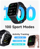 Смарт-часы TOOBUR Smart Watch универсальны для Android и iOS | Фитнес-браслет с звонками, пульсометром, 100 режимов, IP68 - изображение 3