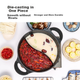 Кастрюля COOKER KING Hot Pot, двусторонняя, с антипригарным покрытием, плоское дно, цвет Maifanshi, 30 см, совместима с индукционной плитой, HG30YY - изображение 2