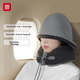 U-образная подушка для шеи Fuju Sleep, дорожная подушка с капюшоном, маской для глаз, берушами, для офиса и самолета, серая. - изображение 1