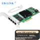 EB-LINK Intel I350AM4 Chip, PCI-E X4 Gigabit Four Port Server Network Card, I350-T4 Electrical Port, Machine Vision Industrial Camera Network Adapter - изображение 1