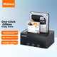 Док-станция для жестких дисков MAIWO K3082H с интерфейсом USB 3.0, предназначенная для чтения двух 3,5- и 2,5-дюймовых механических/твердотельных жестких дисков, с разветвителем USB, черная. - изображение 1