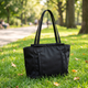 Большая женская сумка-шопер из нейлона, вместительная черная сумка на плечо (RN-363) - изображение 2