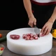 Круглая разделочная доска Quanshi 45*10 см, многослойная, из полиэтилена, для разделки мяса и овощей, коммерческая разделочная доска для мясников, доска для разделки костей, белая. - изображение 1