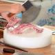Круглая разделочная доска Quanshi 45*10 см, многослойная, из полиэтилена, для разделки мяса и овощей, коммерческая разделочная доска для мясников, доска для разделки костей, белая. - изображение 9