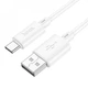 Кабель Hoco X88 Gratified charging data cable USB-A to Type C 3A 100 см White - зображення 1