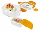 Ланчбокс электрический Electric Lunch Box с подогревом 220V/12V. Термос для еды с подогревом (1236) Белый/Оранжевый - изображение 1