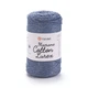Шнур плетений з люрексом YarnArt macrame cotton Lurex 2мм джинс люрекс срібло №730 - изображение 1
