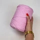 Шнур плетений YarnArt macrame cord 5 мм с сердечником для макраме рожевий №762 - изображение 3