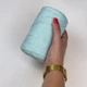 Шнур плетений з люрексом YarnArt macrame cotton Lurex 2мм м'ятний люрекс срібло №738 - изображение 3