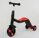Самокат 3в1 JT 28288 (1) Best Scooter, самокат-велобіг-велосипед, ЧЕРВОНИЙ, 8 мелодій, колеса PU, переднє колесо d = 20см, задні d = 11см - зображення 1