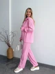 Костюм прогулянковий жiночiй сорочка+штани рожевого кольору 38056 46/48 - зображення 6
