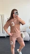 Костюм летний женский в рубчик кофейного цвета 38075 50/52 - изображение 5