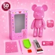 Фигурка для выкладки стразами Алмазная мозаика ColorArt Мишка 5D розовый 18см + Подарок лак для покрытия - изображение 2