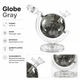 Бонг стеклянный Globe Gray с диффузором 14 мм 18 см - изображение 2