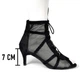 Туфли для танцев High Heels, хилсы текстильная сетка каблук 7 см, черные, размер 40 - изображение 5