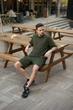 Чоловічій літній костюм Flex - футболка і шорти карго, олива, розмір 3XL - зображення 1
