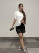 Женские женские шорты с камнями черные 34 - изображение 2