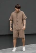 Літній комплект сорочка + шорти Staff kla light brown XS світло-коричневий - изображение 1