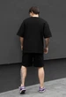 Літній комплект футболка + шорти Staff no black oversize XS чорний - зображення 2
