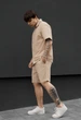 Літній комплект сорочка + шорти Staff rid beige XS беж - зображення 3