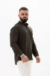 Мужская рубашка хаки из льна XL длинный рукав 80% лен 20% вискоза повседневная - изображение 8