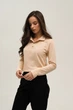 Женское поло с длинными рукавами Beige L - изображение 2